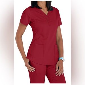 Healing hands purple label red scrub set medium